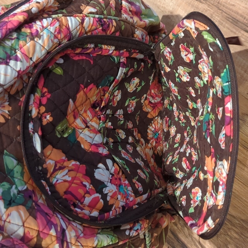 Vera Bradley Floral backpack. Pink and brown floral backpack. - Picture 8 of 11